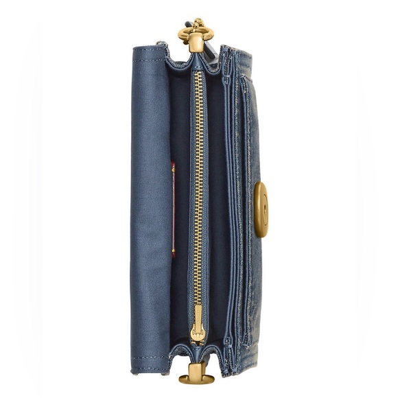 Coach Blue DenimTabby Shoulder Crossbody Bag CCX33 20 Calf Leather Brass NEW - Picture 11 of 12